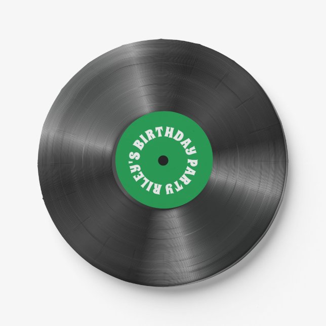 Personalised Vinyl Album Record Birthday Party  Paper Plate (Front)