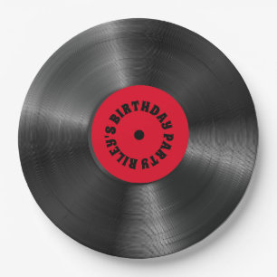 Personalised Vinyl Album Record Birthday Party Paper Plate