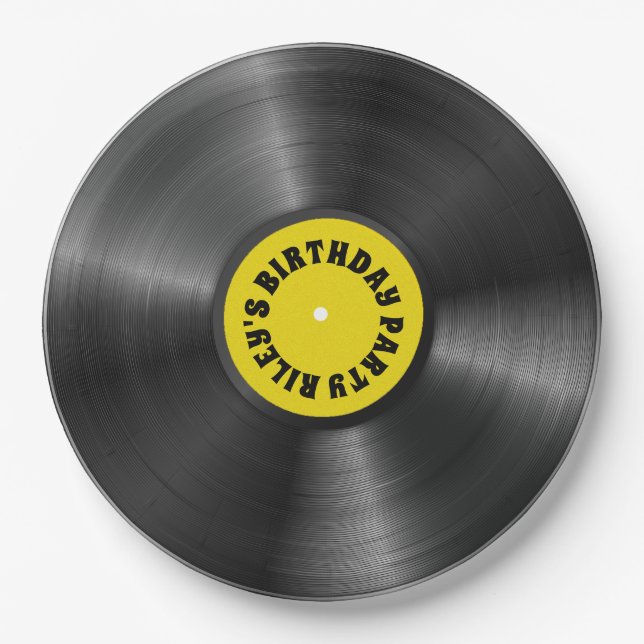 Personalised Vinyl Album Record   Paper Plate (Front)