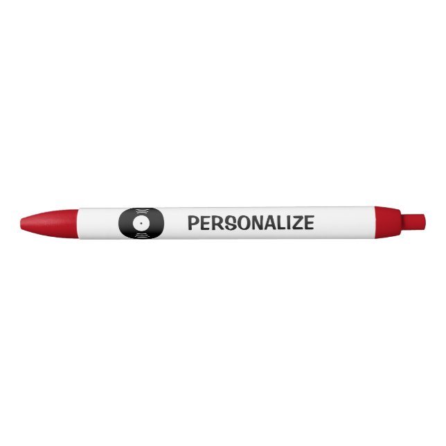 Personalised vinyl music record logo writing pens (Front)
