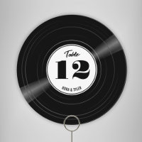 Personalised Vinyl Record Black White Table Number