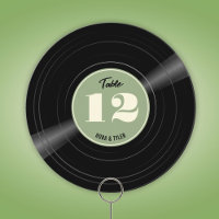 Personalised Vinyl Record Sage Green Table Number