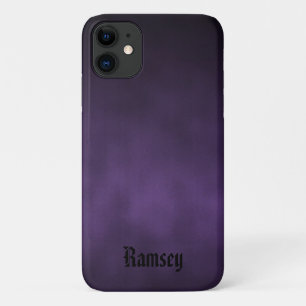 Personalised Violet and Black Goth Art iPhone 11 Case