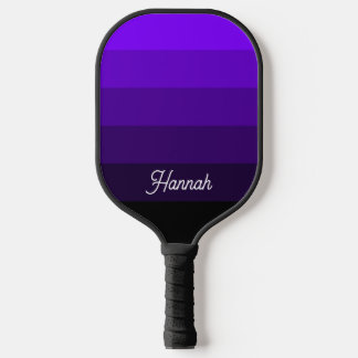 Personalised Violet Black Ombre Stripe Pickleball Paddle