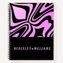 Personalised Violet & Black Spiral Notebook