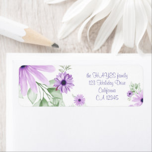 Personalised Violet Green, Watercolor Flowers