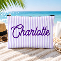 Personalised Violet Lavender Shore Travel Pouch