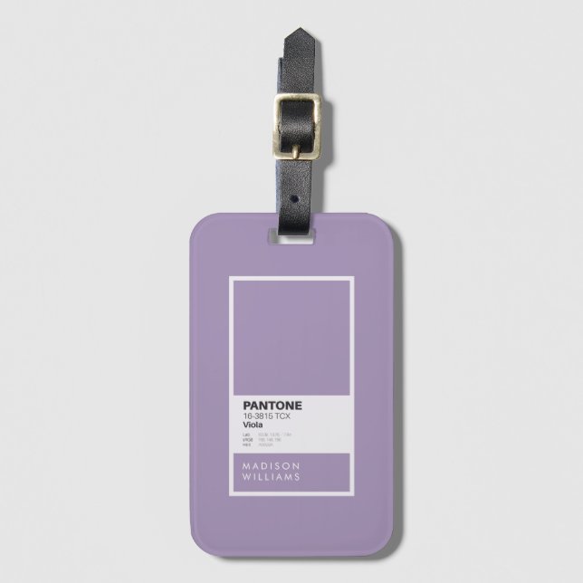 Personalised Violet Luggage Tag | Custom Travel  (Front Vertical)