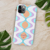 Personalised Violet Orange Aqua Blue Retro Art