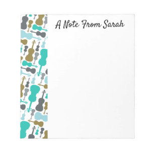 Personalised Violin (or Viola) Pattern Notepad