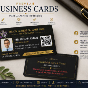 Personalised VIP Event ID Badge Pass