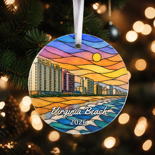 Personalised Virginia Beach Acrylic Ornament, Cust Ornament