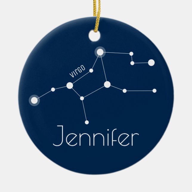 Personalised Virgo Constellation Ornament (Front)
