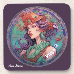 Personalised Virgo Zodiac Coaster