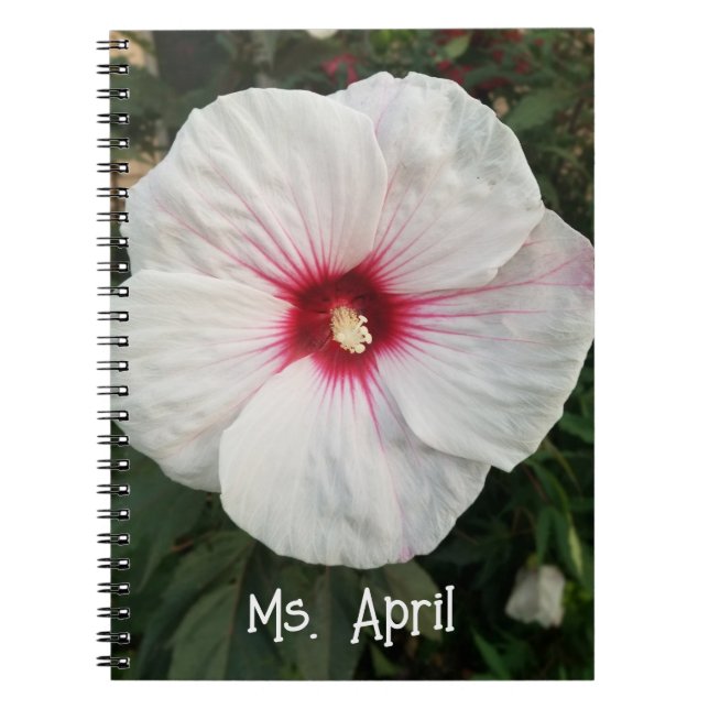 Personalised Vivid Hibiscus Floral Closeup  Notebook (Front)