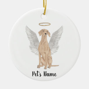 Personalised Vizsla Sympathy Memorial Ceramic Tree Decoration