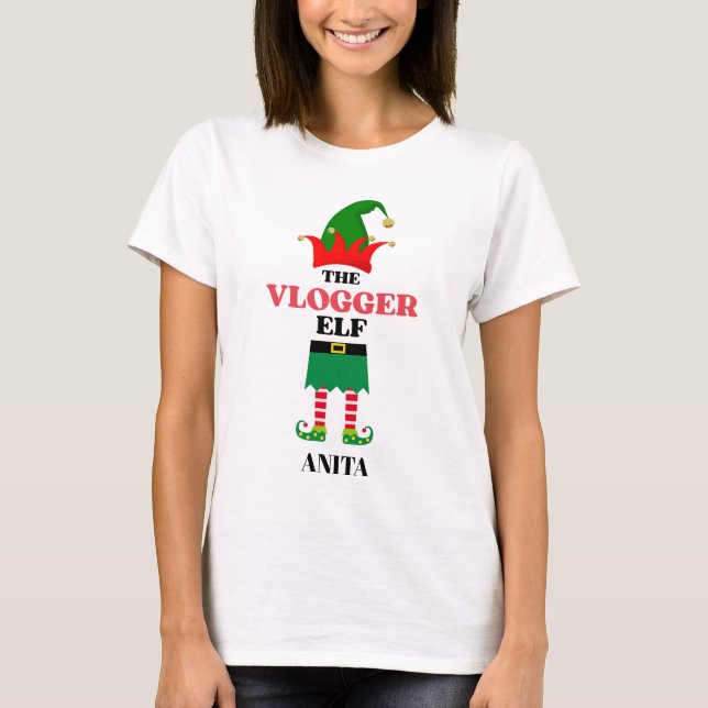 Personalised Vlogger Elf T-Shirt (Front)