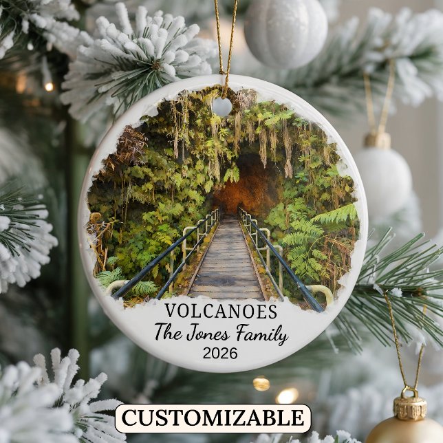 Personalised Volcanoes National Park Custom Hawaii Ceramic Tree Decoration (Creator Uploaded)