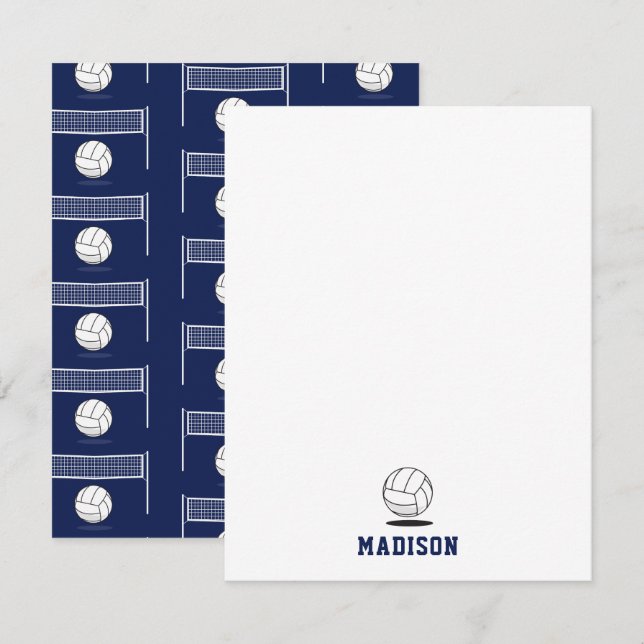 Personalised Volleyball Ball & Net Pattern Card (Front/Back)