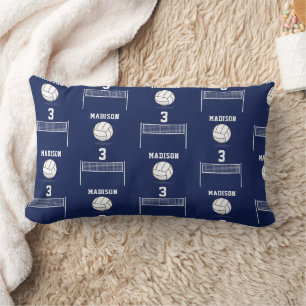 Personalised Volleyball Ball & Net Pattern Lumbar Cushion