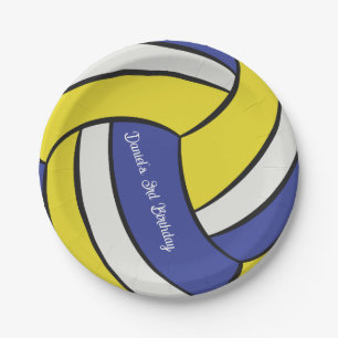 Personalised Volleyball Birthday Theme Paper Plate
