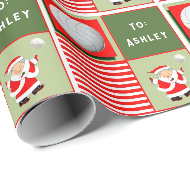 Personalised Volleyball Christmas Wrapping Paper (Roll Corner)