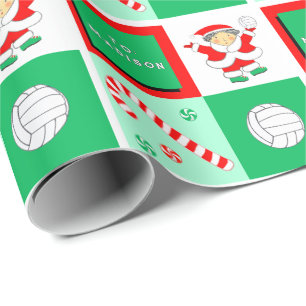 Personalised Volleyball Christmas Wrapping Paper