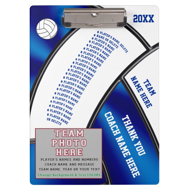 Personalised Volleyball Clipboards for Coaches (Front)