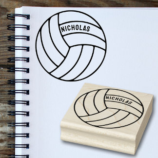 Personalised Volleyball Custom Name Wood Art Stamp
