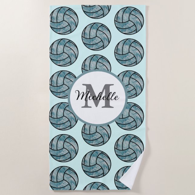 Personalised Volleyball,Gift For Volleyball Player Beach Towel (Front)