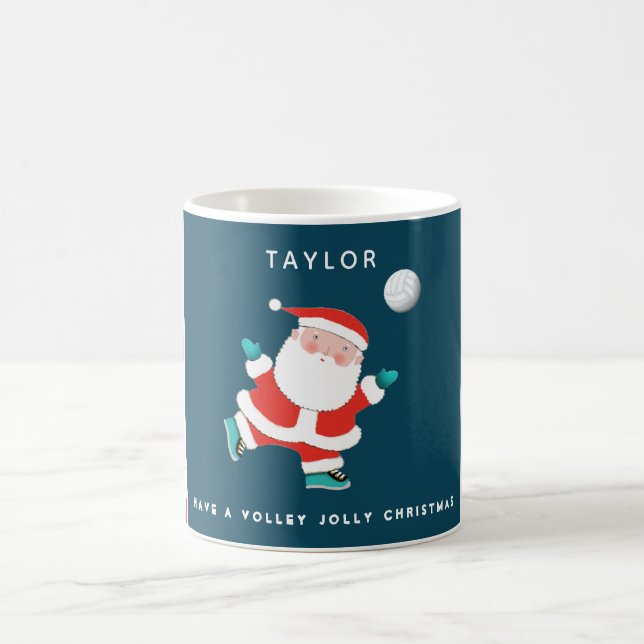 Personalised Volleyball Holiday Gift Coffee Mug (Center)