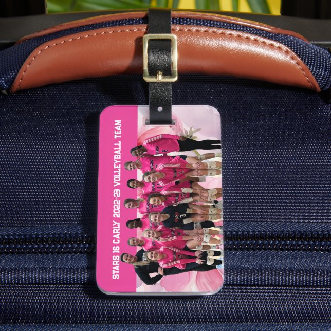 Personalised Volleyball Luggage Tag (Front Insitu 2)