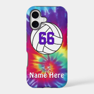 Personalised Volleyball Phone Case Tie Dye Design