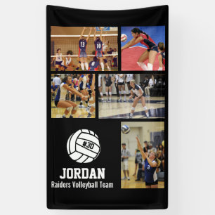 Personalised Volleyball Photo Collage Name Team # Banner