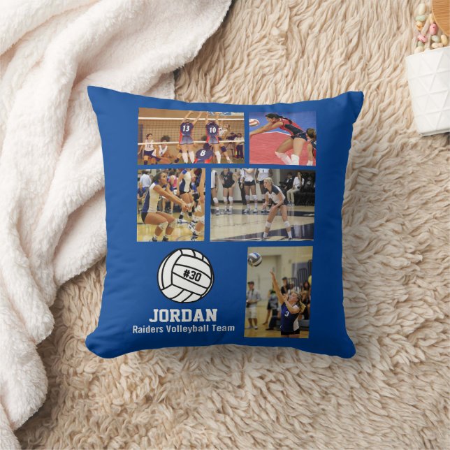 Personalised Volleyball Photo Collage Name Team # Cushion (Blanket)
