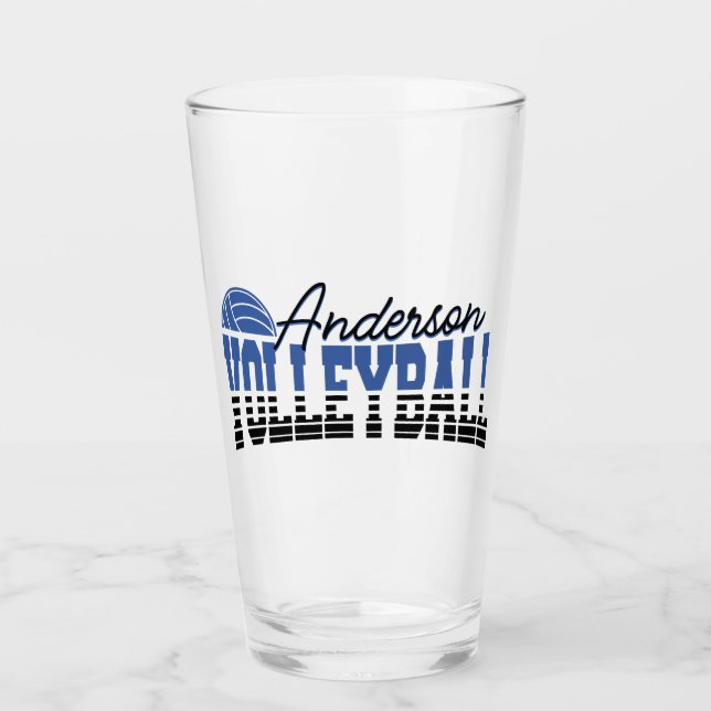 Personalised Volleyball Player ADD NAME Team Champ Glass (Front)