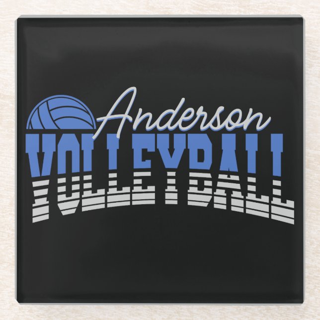 Personalised Volleyball Player ADD NAME Team Champ Glass Coaster (Front)
