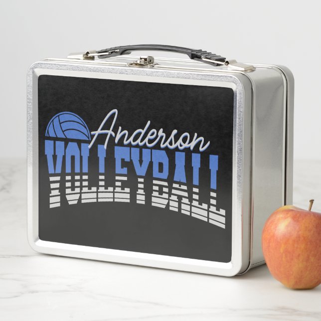 Personalised Volleyball Player ADD NAME Team Champ Metal Lunch Box (In Situ)