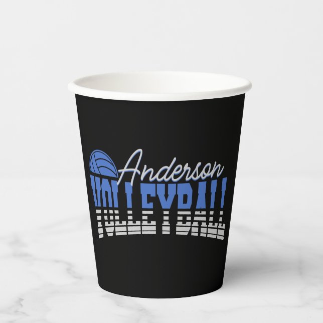 Personalised Volleyball Player ADD NAME Team Champ Paper Cups (Front)