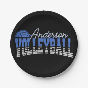 Personalised Volleyball Player ADD NAME Team Champ Paper Plate