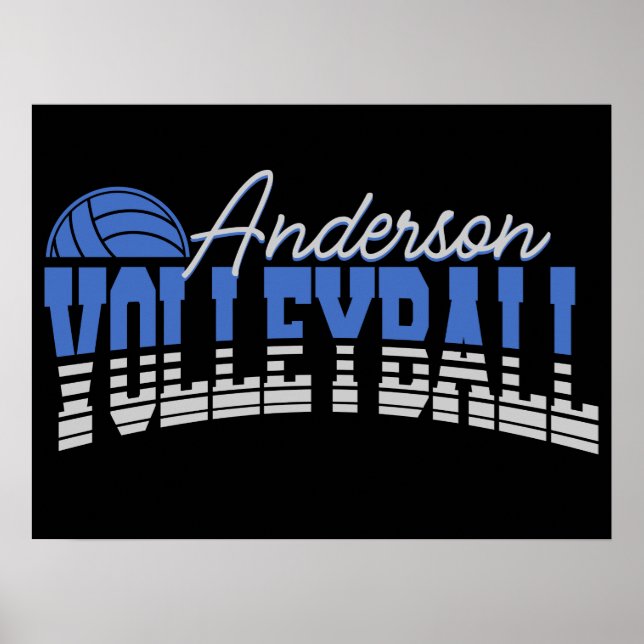 Personalised Volleyball Player ADD NAME Team Champ Poster (Front)
