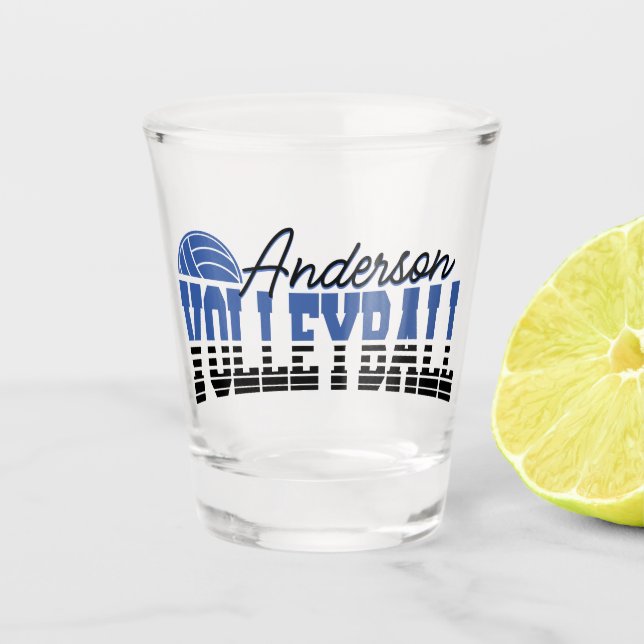 Personalised Volleyball Player ADD NAME Team Champ Shot Glass (Front)