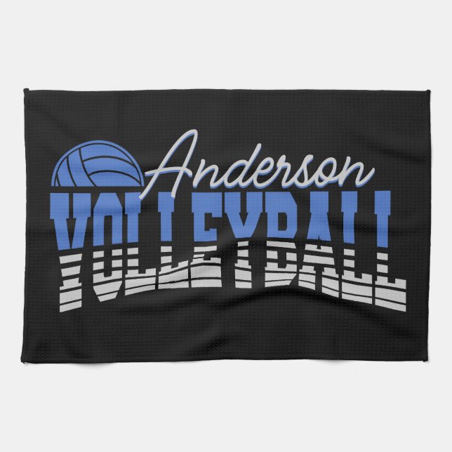 Personalised Volleyball Player ADD NAME Team Champ Tea Towel (Horizontal)