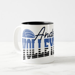 Personalised Volleyball Player ADD NAME Team Champ Two-Tone Coffee Mug