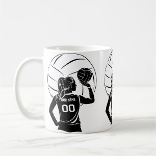 Personalised Volleyball Player Custom Name, Number Coffee Mug