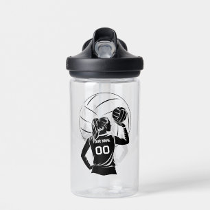 Personalised Volleyball Player Custom Name, Number Water Bottle