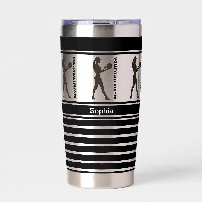 Personalised Volleyball Player Girl Insulated Tumbler (Front)