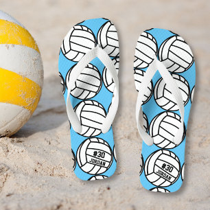 Personalised Volleyball Player Number, Name, Team Flip Flops