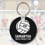 Personalised Volleyball Player Number, Name, Team Key Ring<br><div class="desc">This personalised Volleyball design features a black and white volleyball with your favourite player's number, name and team name. Change the background colour to match your team colours - just click on customise and then the small eye dropper. This makes a great memory keepsake gift for Volleyball players, coaches and...</div>