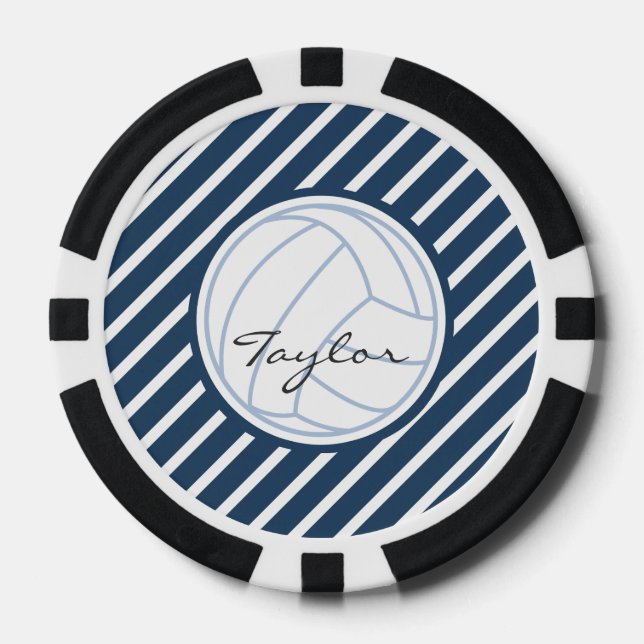 personalised volleyball poker chips (Front)